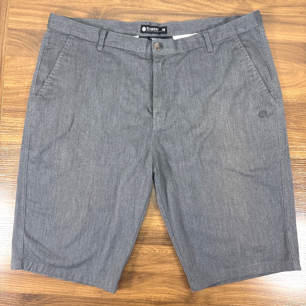ELEMENT Mens Gray Element FLEX Flat Front 12"‎ Inseam Shorts Size 38
